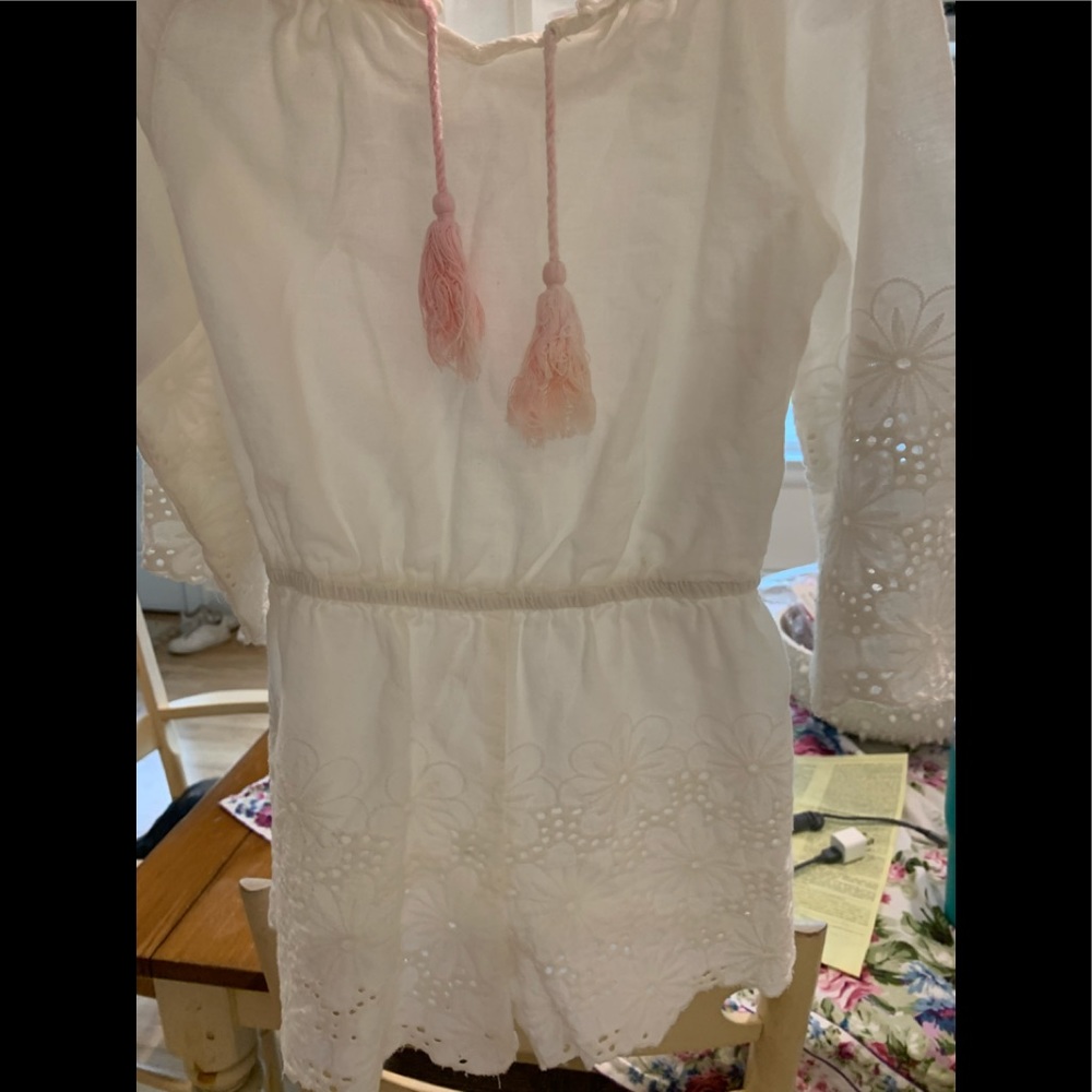 Girls white romper size 6